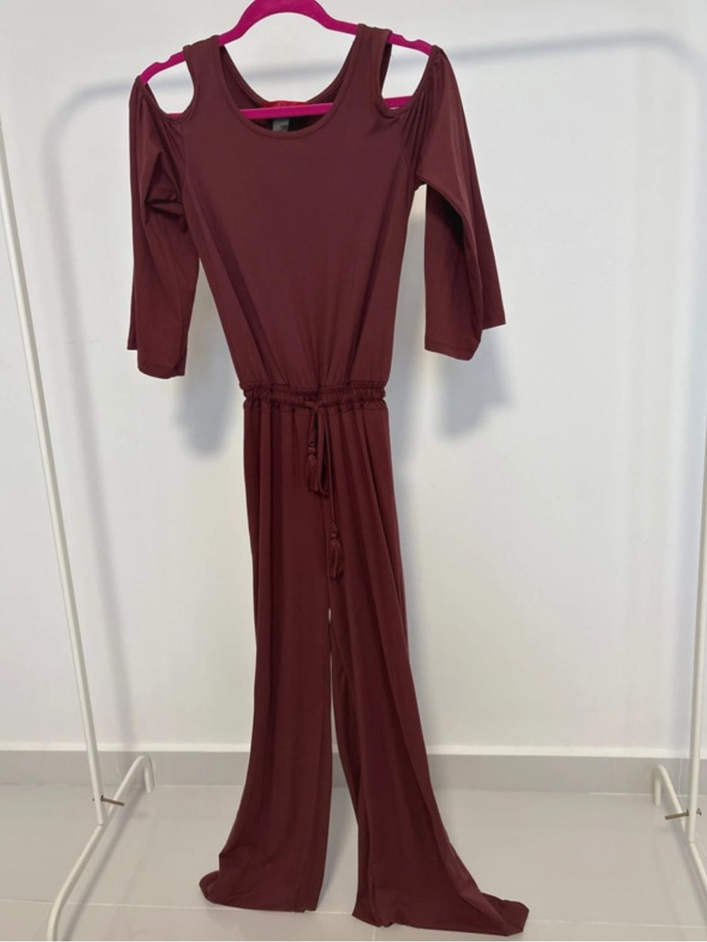 Burgundy Wide-Leg Jumpsuit | Size Medium
